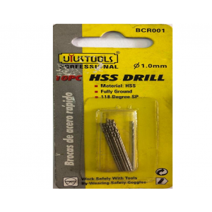 BCR001 BROCA AÇO RAPIDO HSS 1.00MM C/10 ...