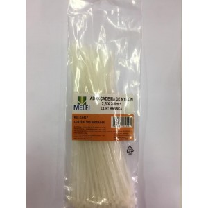 ABRACADEIRA NYLON BRANCA 2,5 X 200MM MEL...